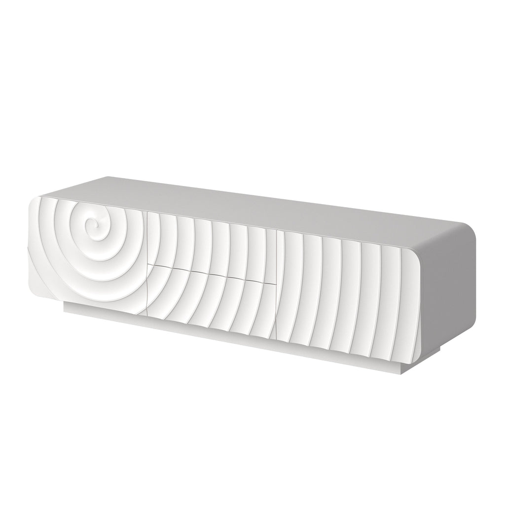 58" Modern Spiral Wave TV Console