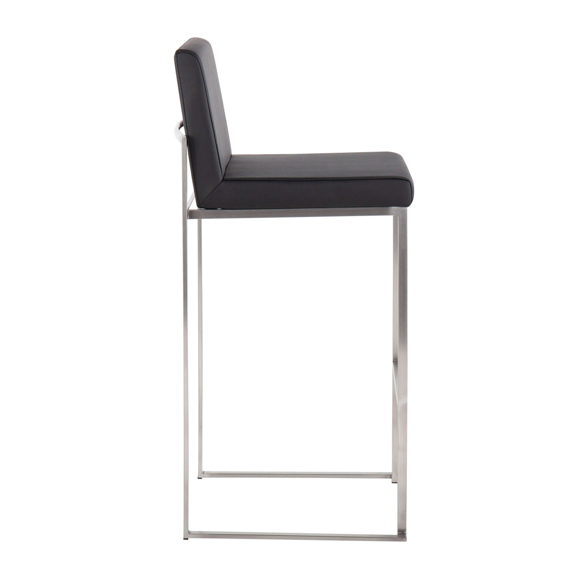 Contemporary High Back Barstool Set with Upholstered Seat – Multiple Colors
