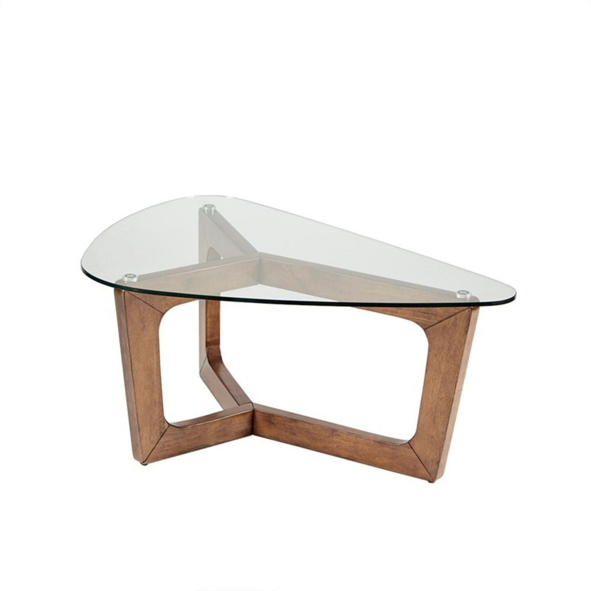 Walker Coffee Table with Tempered Glass Top - Brown