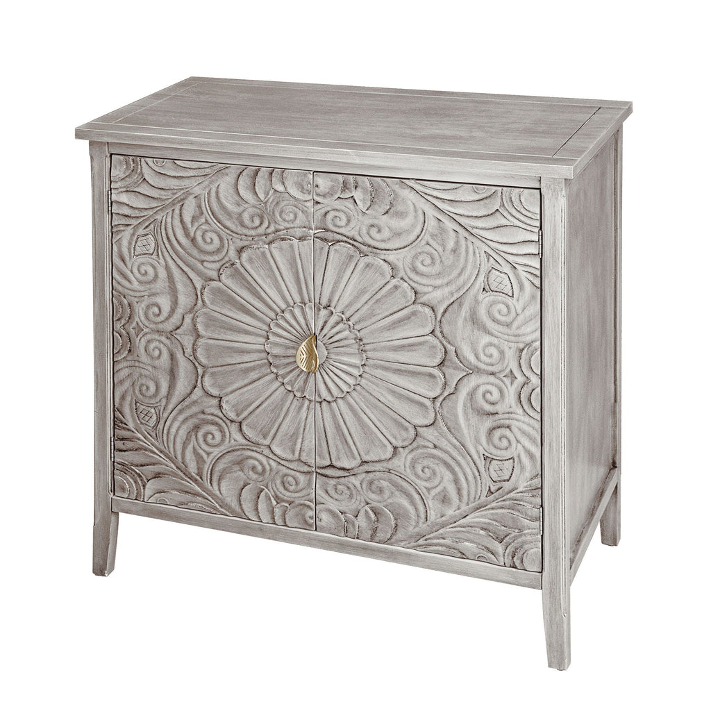 Light Gray 2 Door Cabinet with Adjustable Shelf - Bedroom Storage