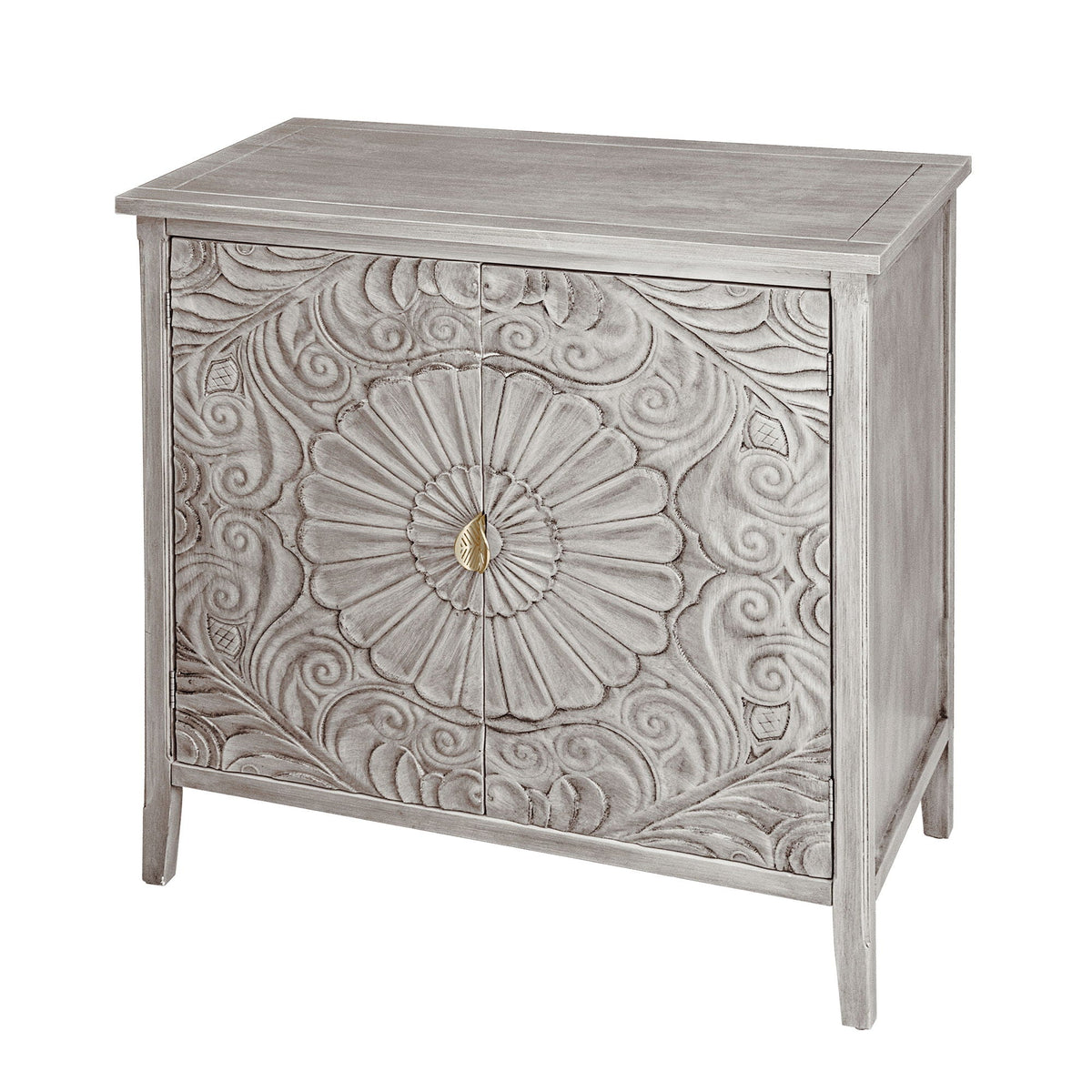 Light Gray 2 Door Cabinet with Adjustable Shelf - Bedroom Storage