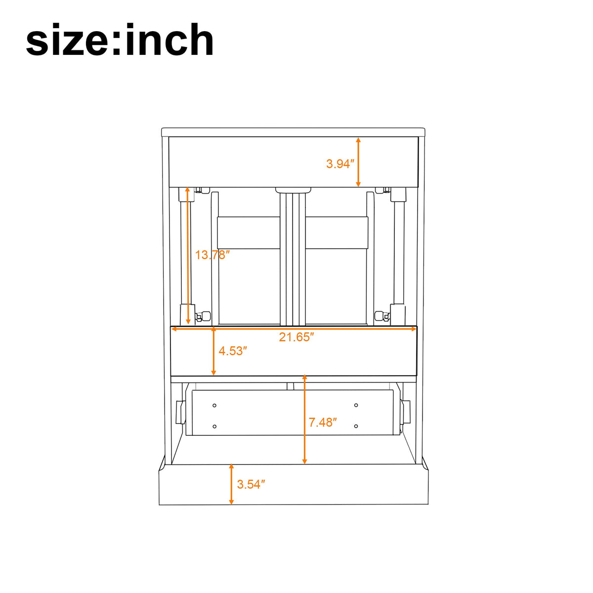 Bathroom Vanity with Sink and Soft Close Doors - White, Black, Green, or Gray