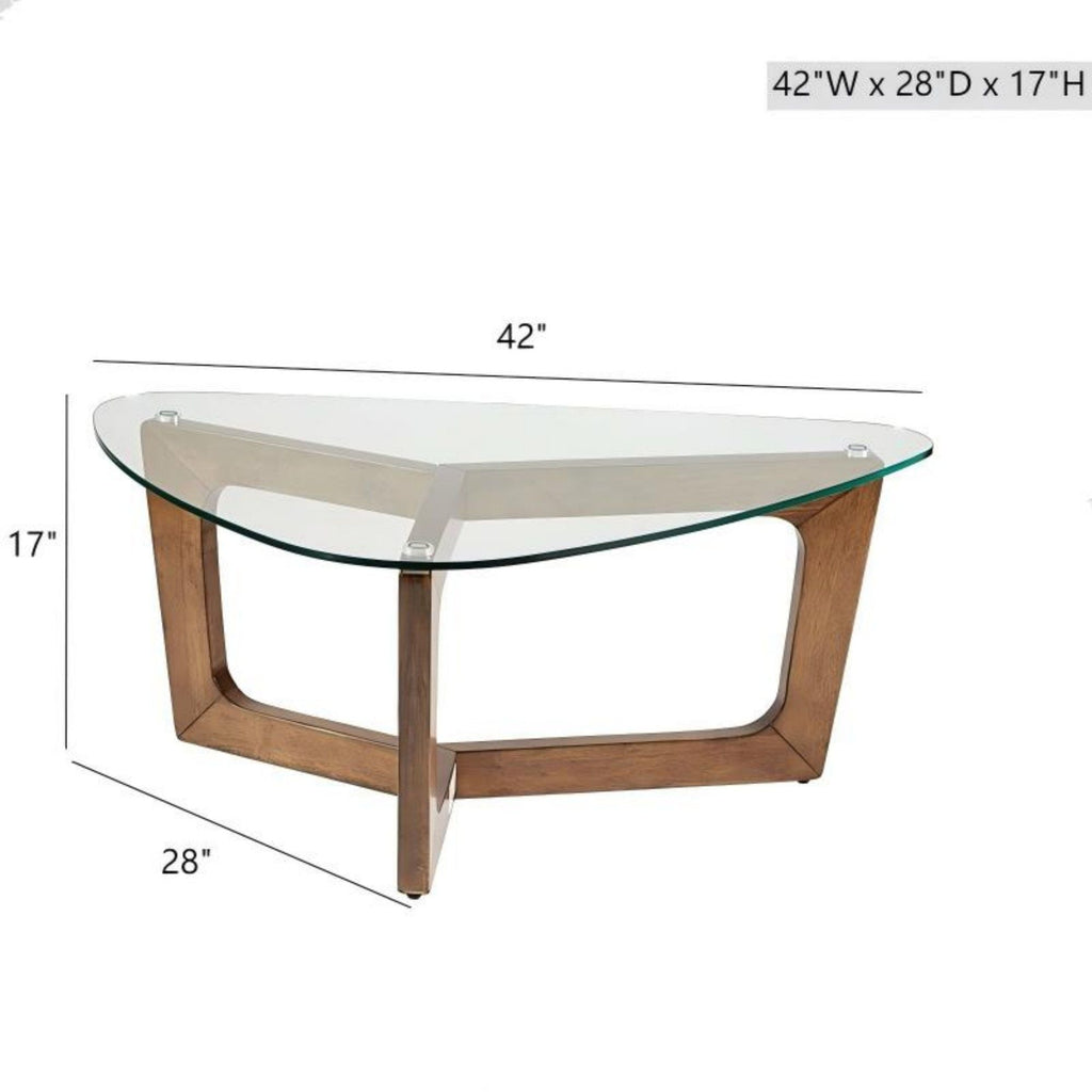 Walker Coffee Table with Tempered Glass Top - Brown