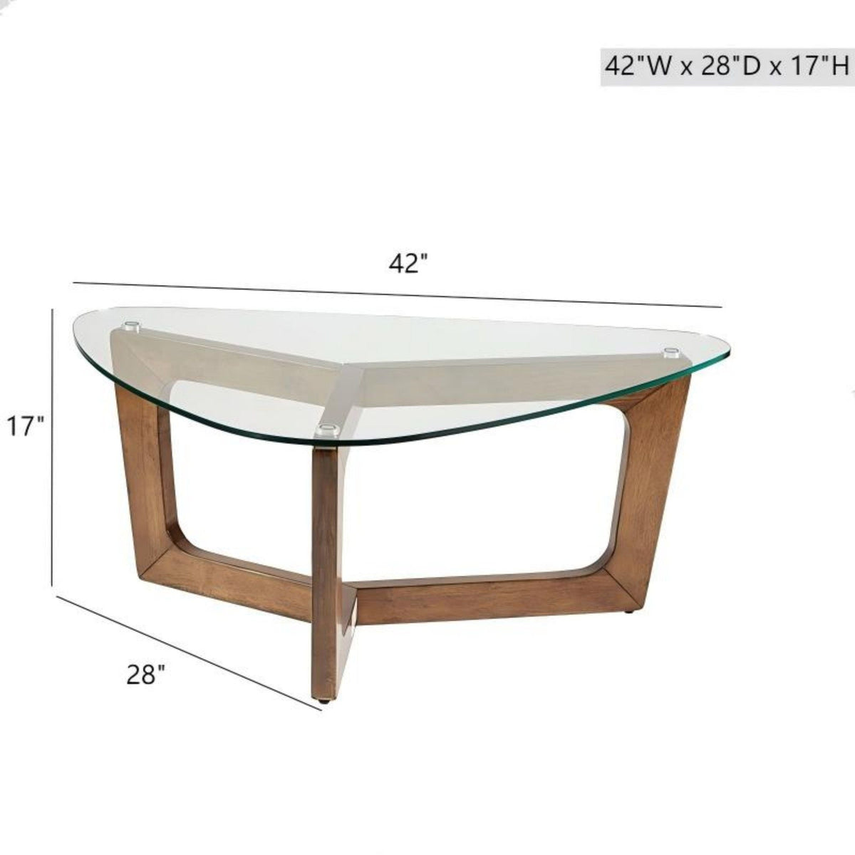 Walker Coffee Table with Tempered Glass Top - Brown