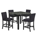 Counter Height Dining Set with Tufted Nail Head Chairs - Black