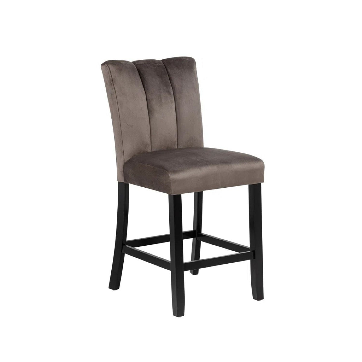 5 Piece Counter Dining Set with Faux Marble Tabletop - Black / Brown