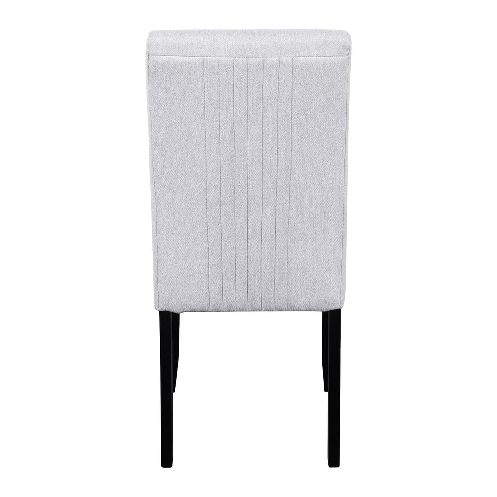 5 Piece Round Dining Table Set with Upholstered Chairs - Black or White