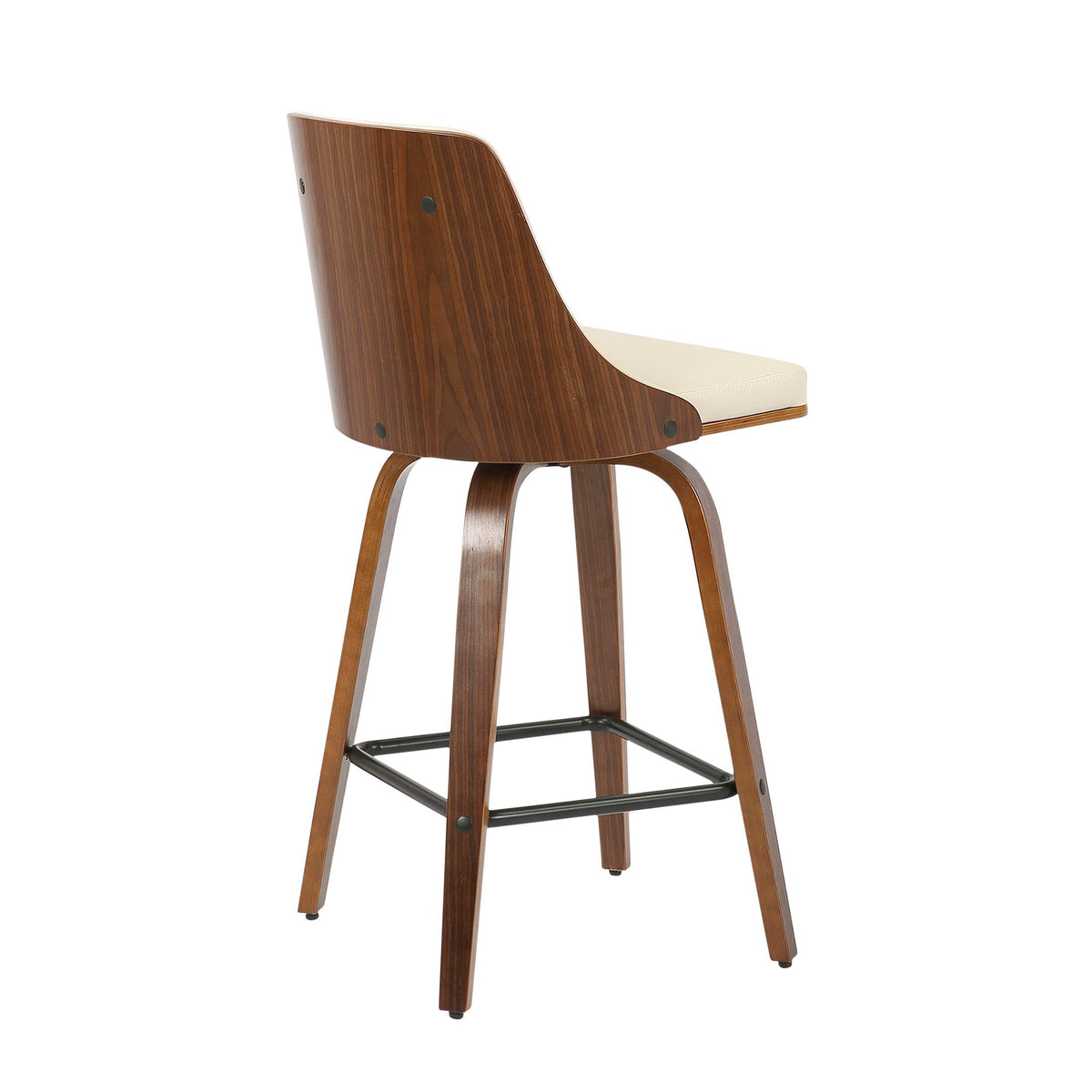 Mid Century Modern Counter Stool Set with Swivel - Multiple Colors