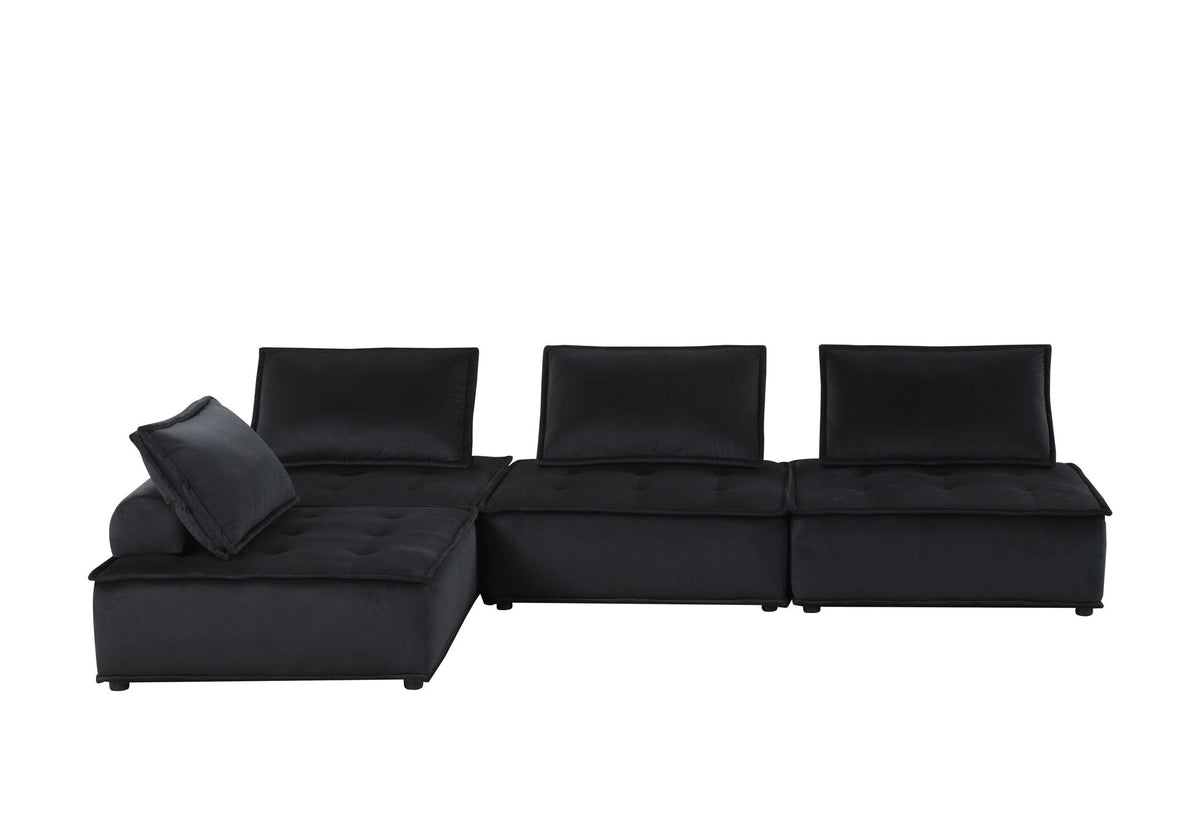 Anna Soft Modular Sectional Sofa with Modern Comfort - Black or Gray