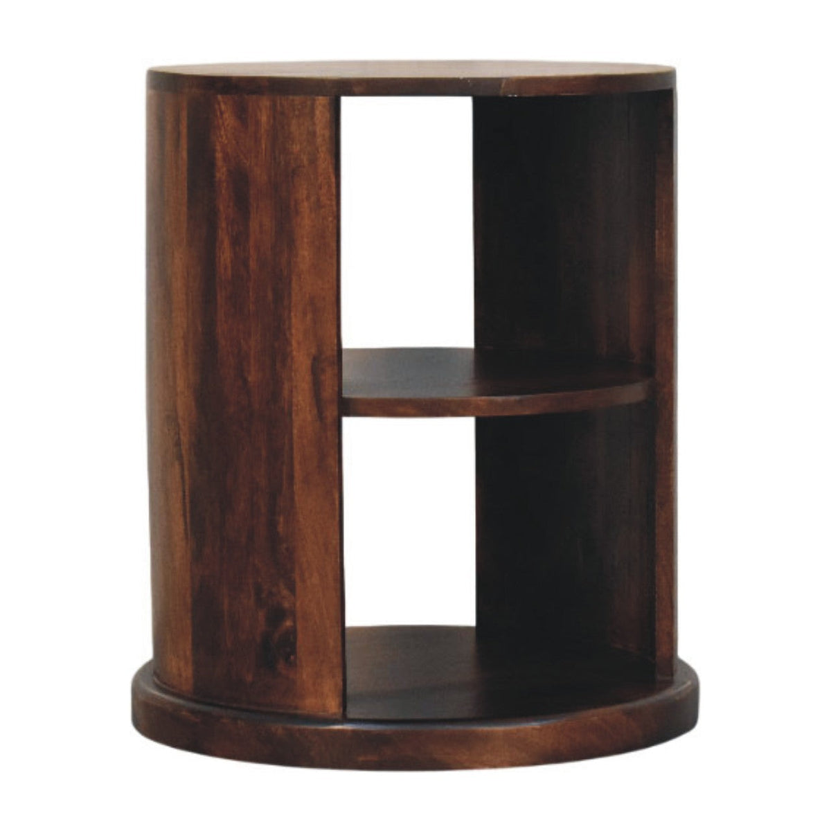 Solid Wood Ventura Side Table with Handcrafted Design - Walnut