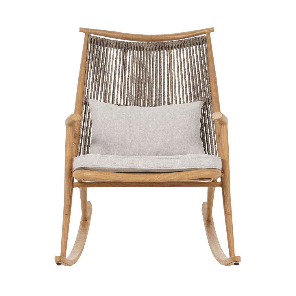 Maple Outdoor Rocking Chair with Cushions - Light Gray