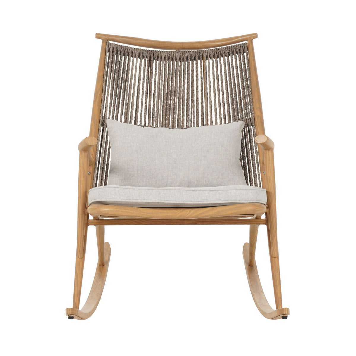 Maple Outdoor Rocking Chair with Cushions - Light Gray