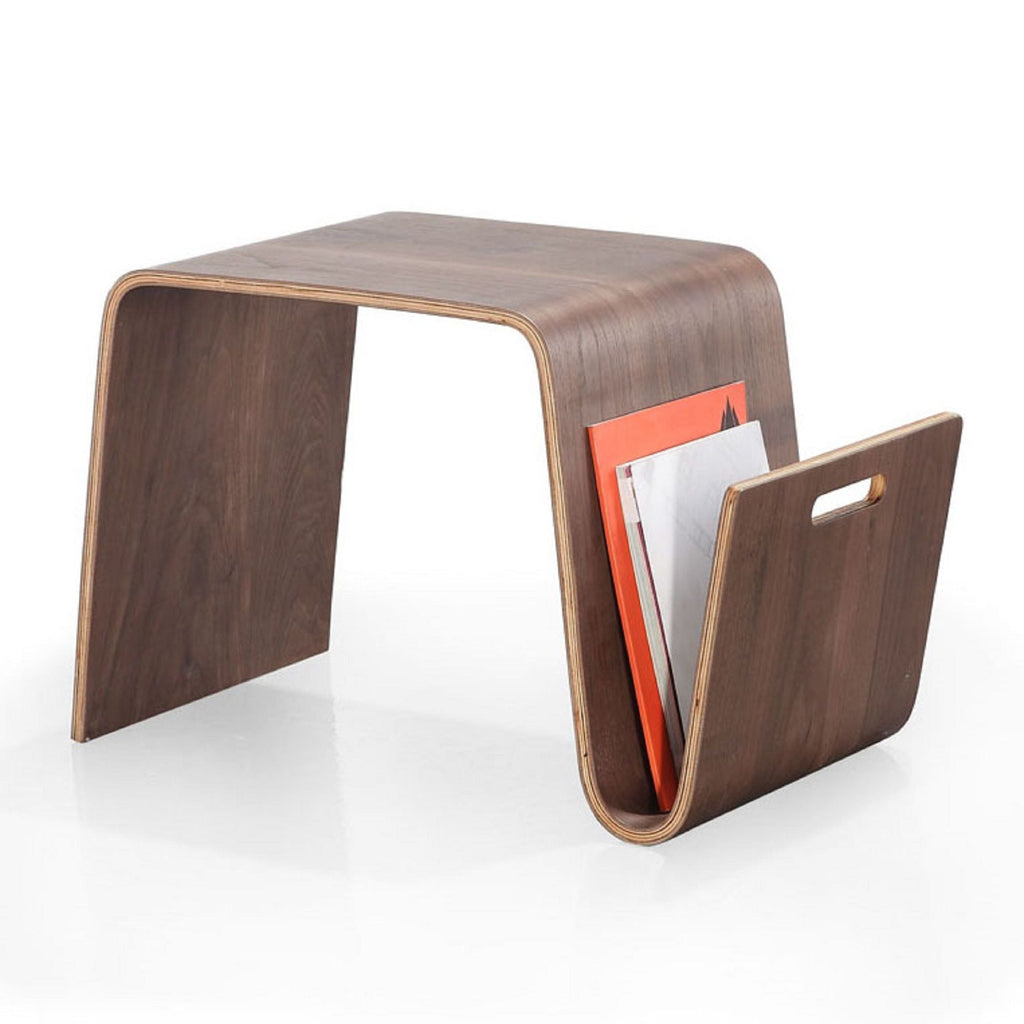 Brookside End Table with Curved Magazine Shelf - Dark Brown or Black