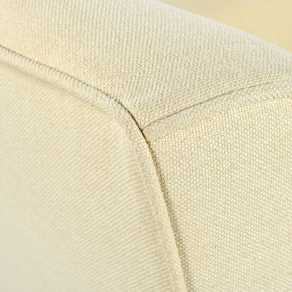 Mid-Century Modern Armchair with Tufted Fabric and Solid Wood Legs - Beige or Blue