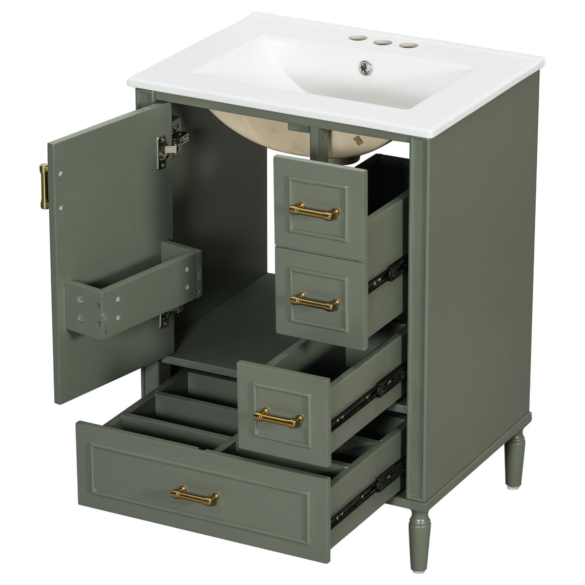 Traditional Bathroom Vanity Set with Soft Close Doors - Multiple Colors