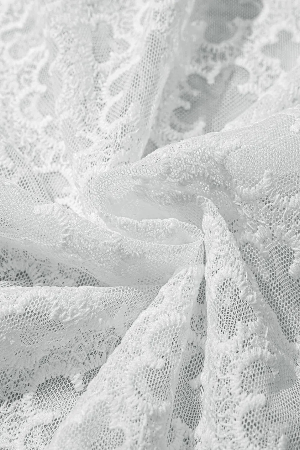 Lace Puff Sleeve Empire Waist Mini Dress