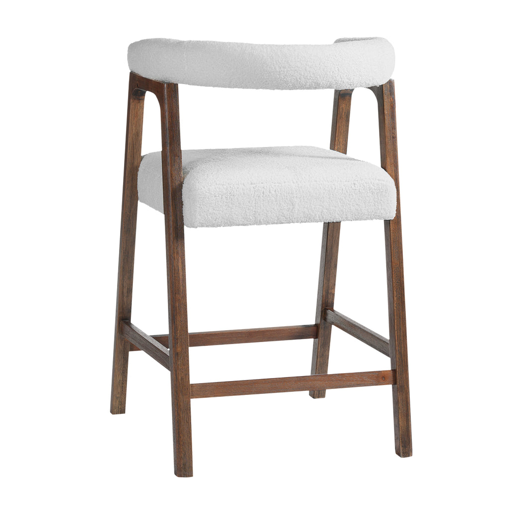 26'' Seat Height Bar Stools with Back - Set of 2 - Walnut or Natural