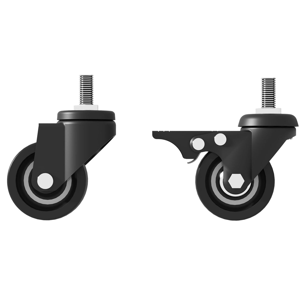 Freestanding Kayak Storage Rack with Lockable Wheels - Black