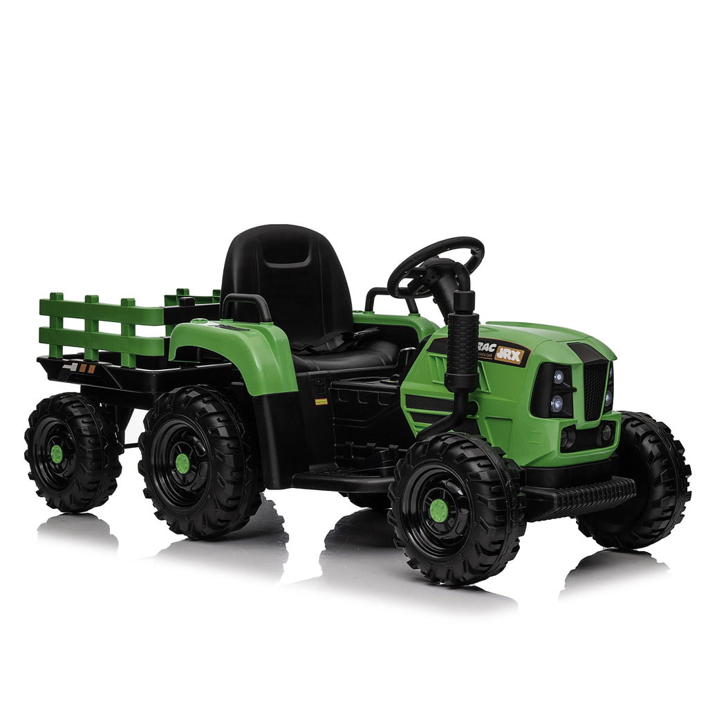 24V Ride On Tractor with Trailer and Bluetooth - Emerald or Blue