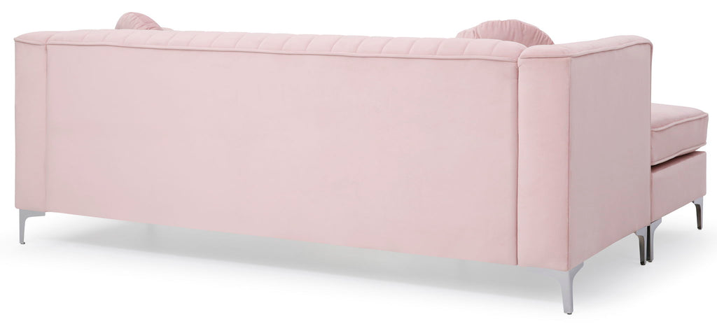 Micro Suede Sofa Chaise with Channel Quilting - Multiple Colors