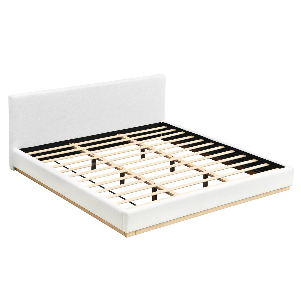 Elegant Upholstered Bed with Solid Wood Frame - Multiple Colors