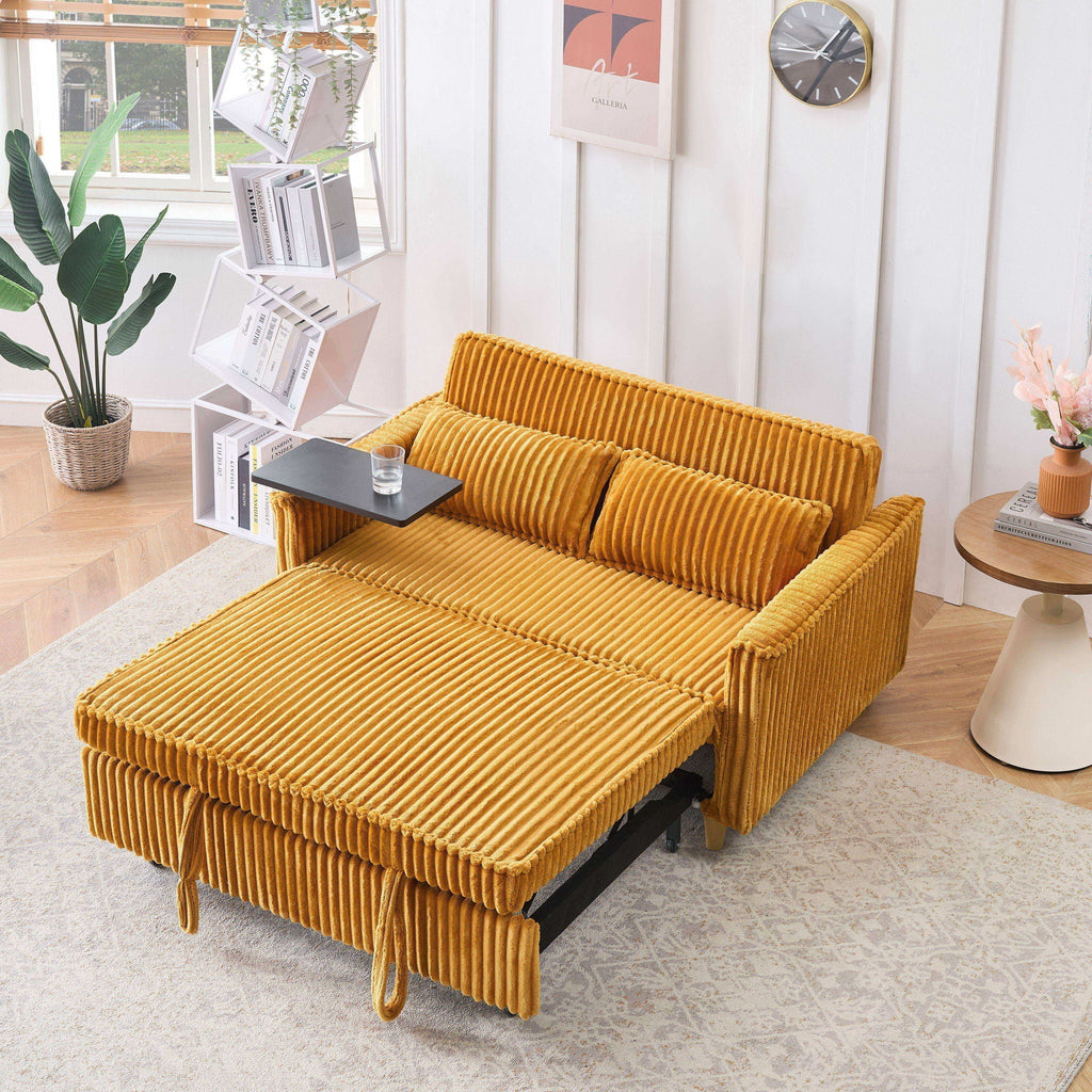 Pull Out Sofa With Movable Tabletop and USB Ports - Multiple Colors