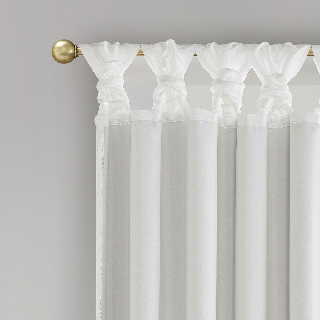 White Total Blackout Curtain Panel with Twist Tab - 50" x 84"