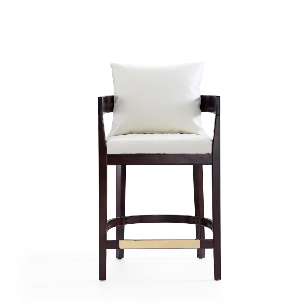 Mid-Century Modern Counter Stool with Upholstered Seat - Multiple Colors
