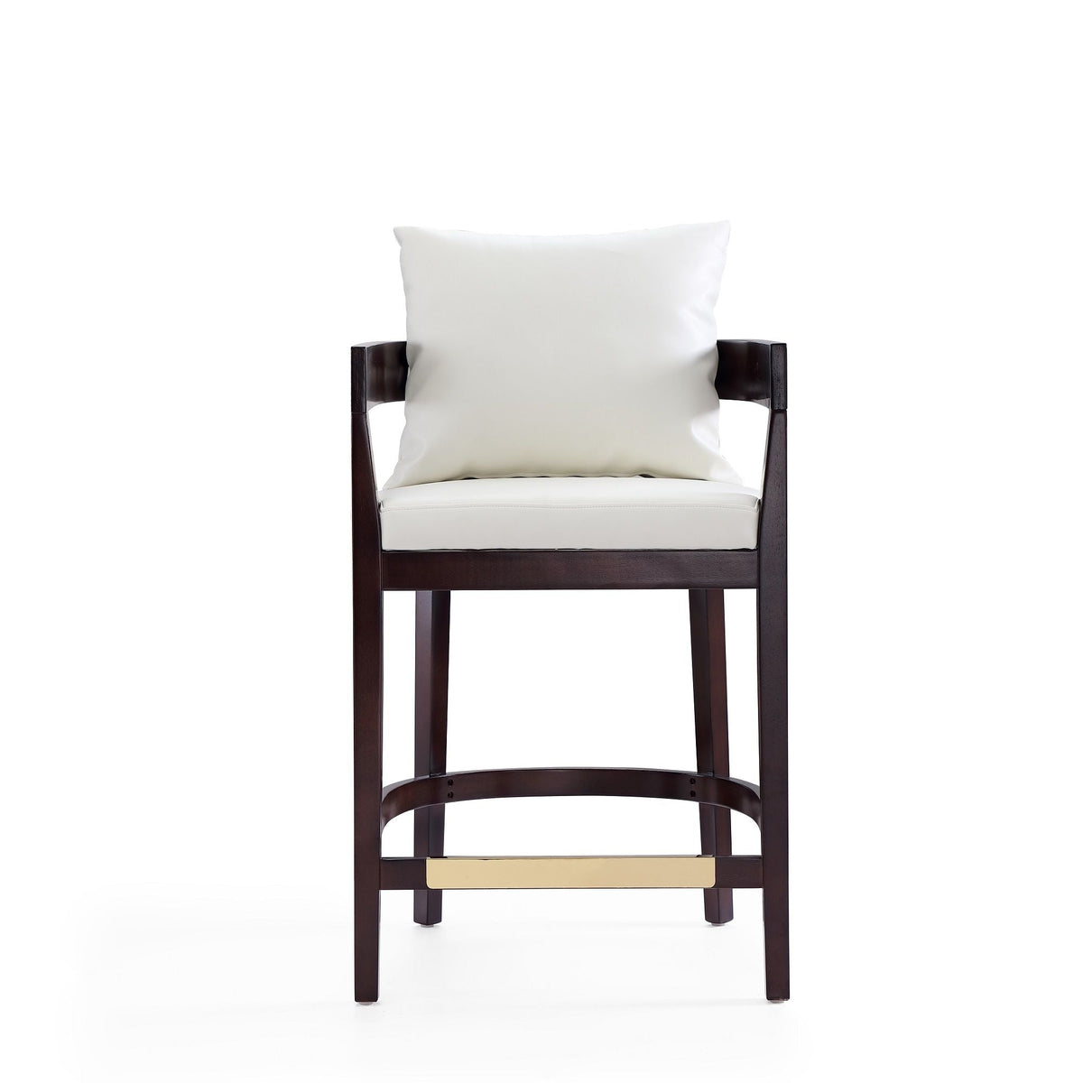 Mid-Century Modern Counter Stool with Upholstered Seat - Multiple Colors