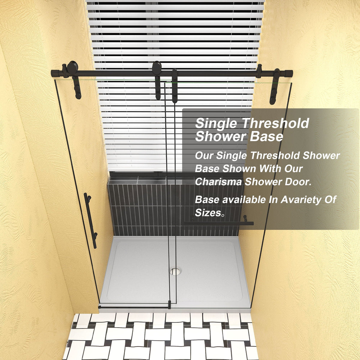 Gloss White Shower Base with Center Drain - Durable Acrylic Construction