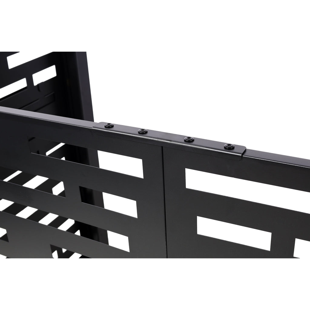 Metal Air Conditioner Fence with Planter Boxes - Black