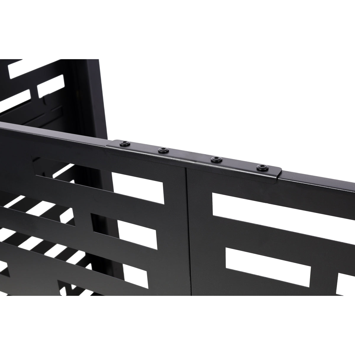 Metal Air Conditioner Fence with Planter Boxes - Black