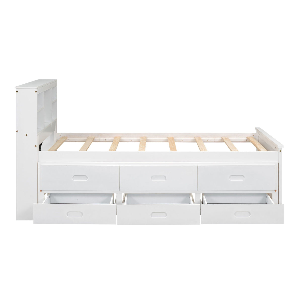 Platform Bed with Storage Headboard, USB, Trundle & 3 Drawers - Twin or Full