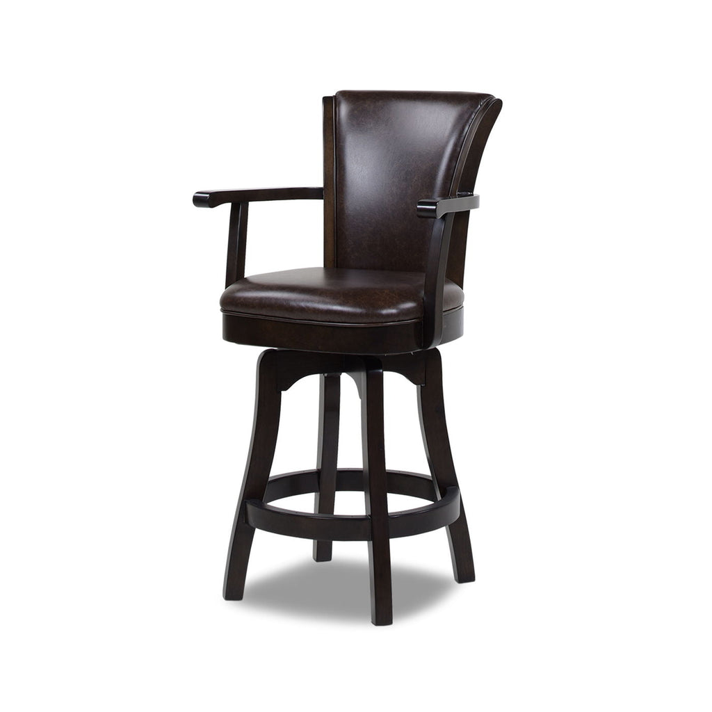 Swivel Counter Height Bar Stool with High Backrest and Solid Hardwood - Multiple Colors