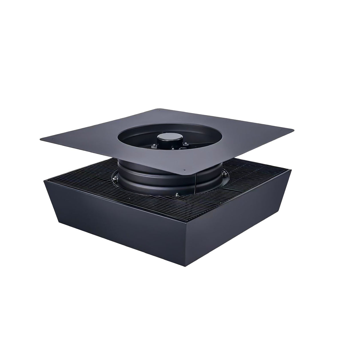 12" Flush Mount Solar Attic Vent with Dual Power Roof Exhaust Fan - Black
