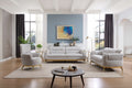 Zoe Modern Style 3PC Sofa Set with Plush Chenille Upholstery - Gray or Cream