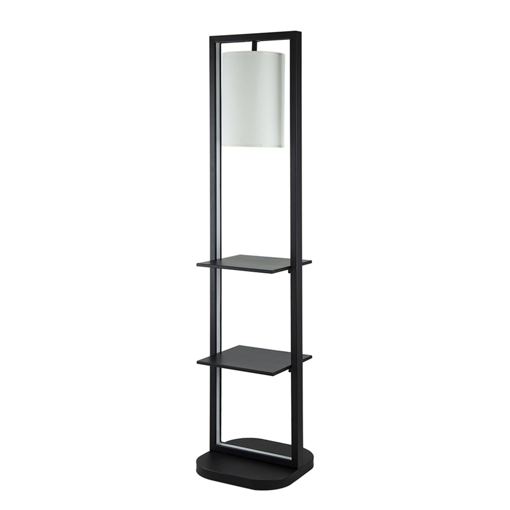 Two Tiered Vertical Shelving Stand with Light - Iron, Modern Design
