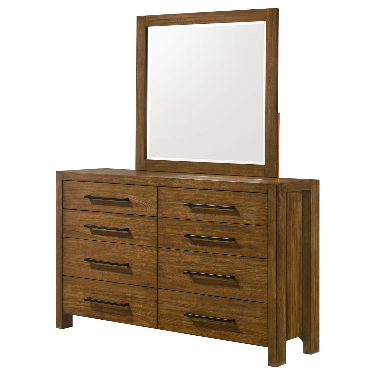 Adderley 8-drawer Bedroom Dresser and Mirror Warm Brown