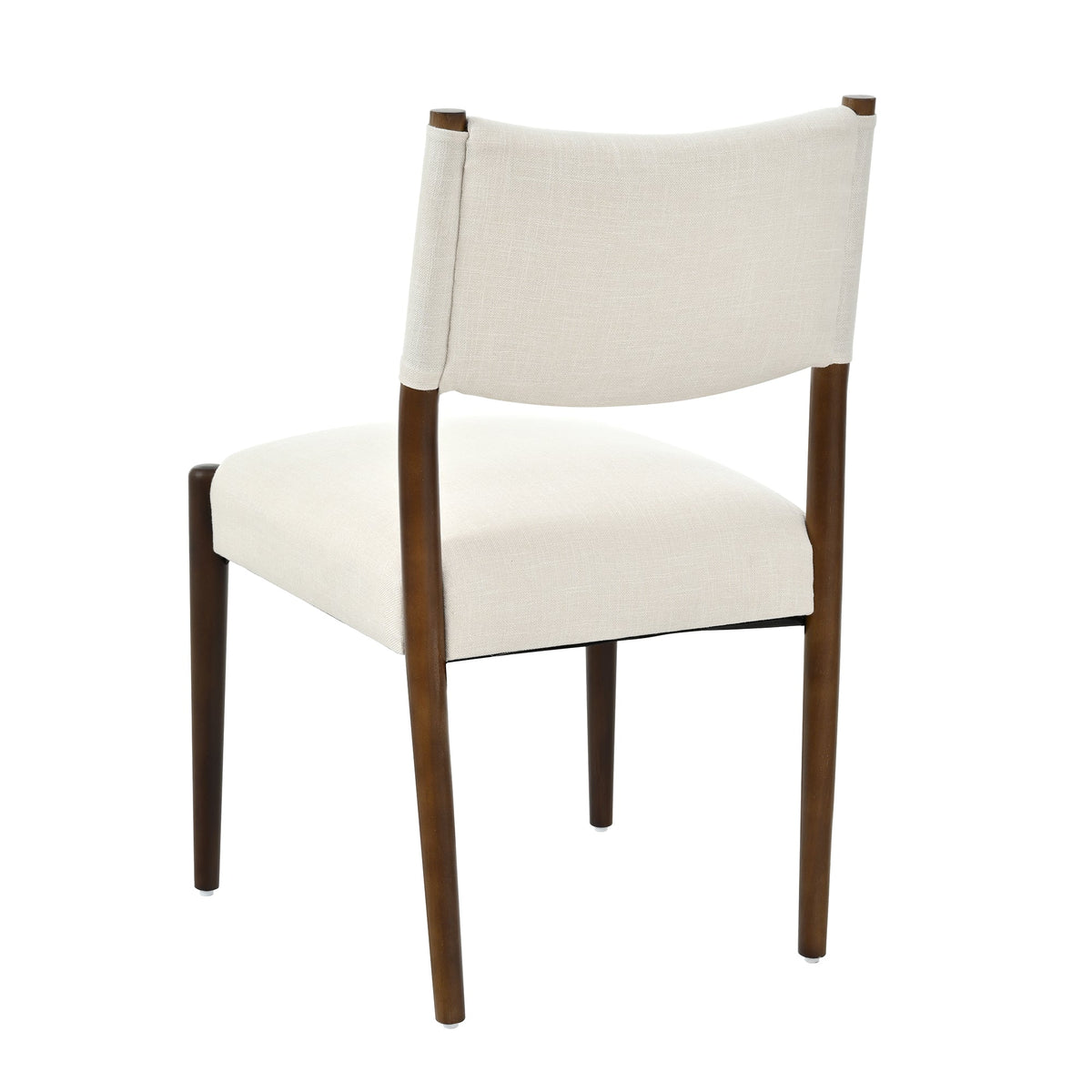 Modern Dining Chair with Thick Seat Cushion and Solid Wood Legs - Walnut, Set of 2