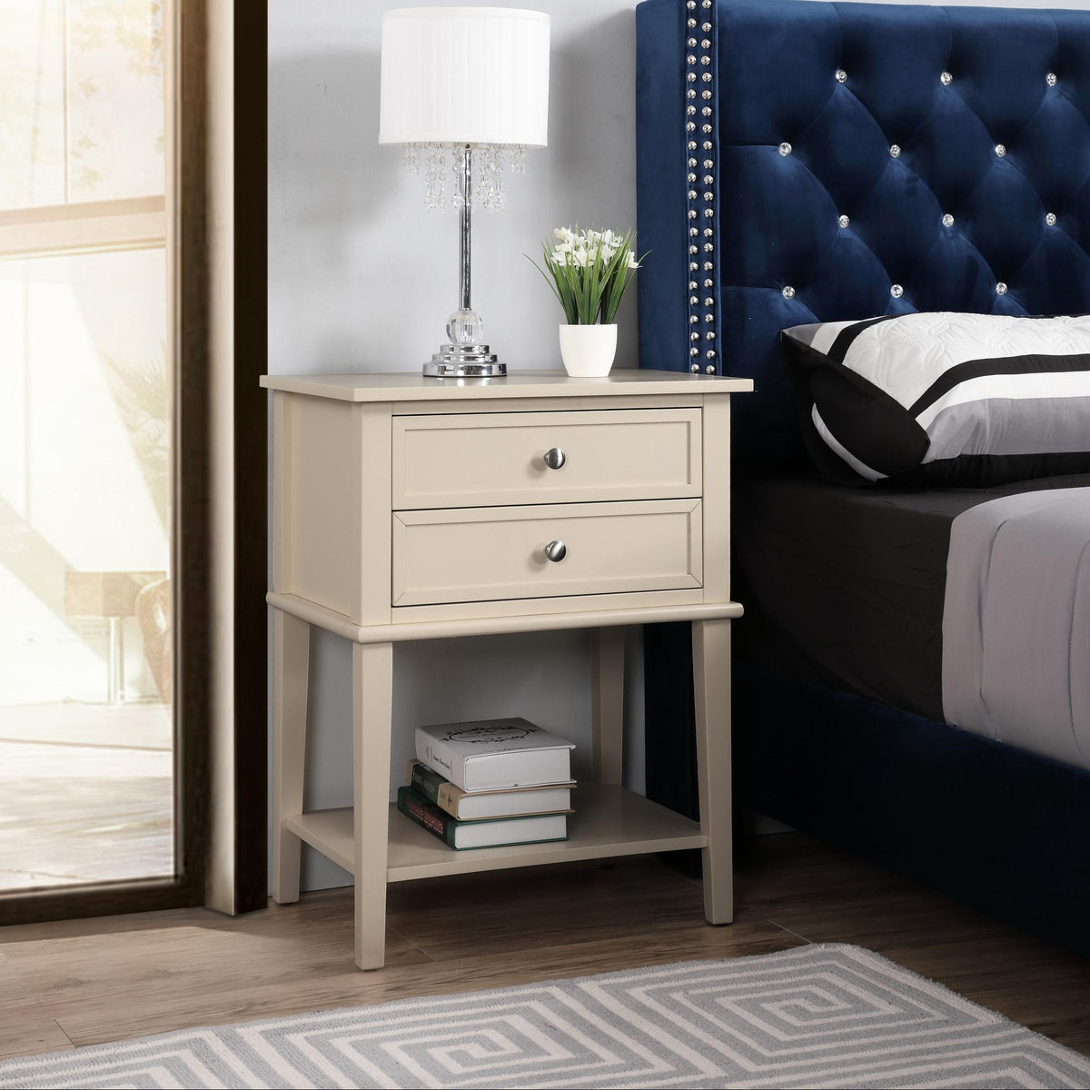 Vibrant Contemporary Nightstand with Smooth Drawer Glides - Multiple Colors