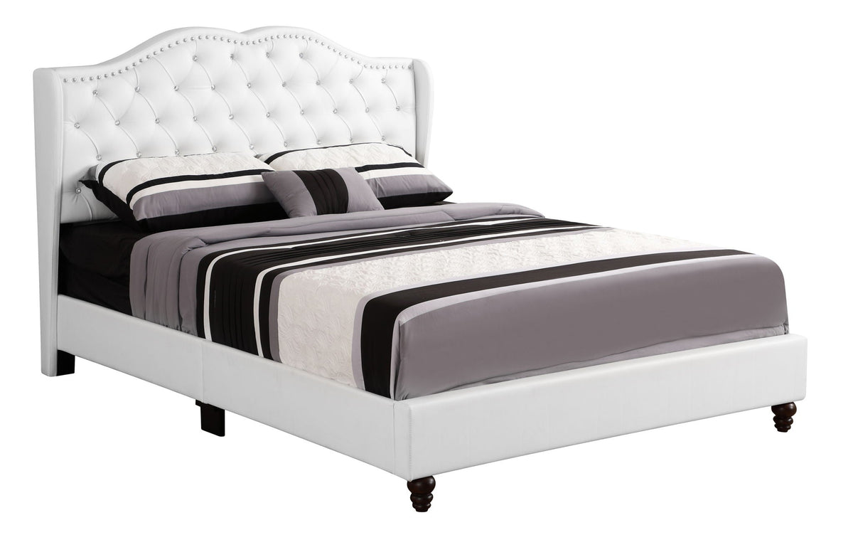 Transitional Upholstered Bed with Jewel Tufting – Multiple Colors