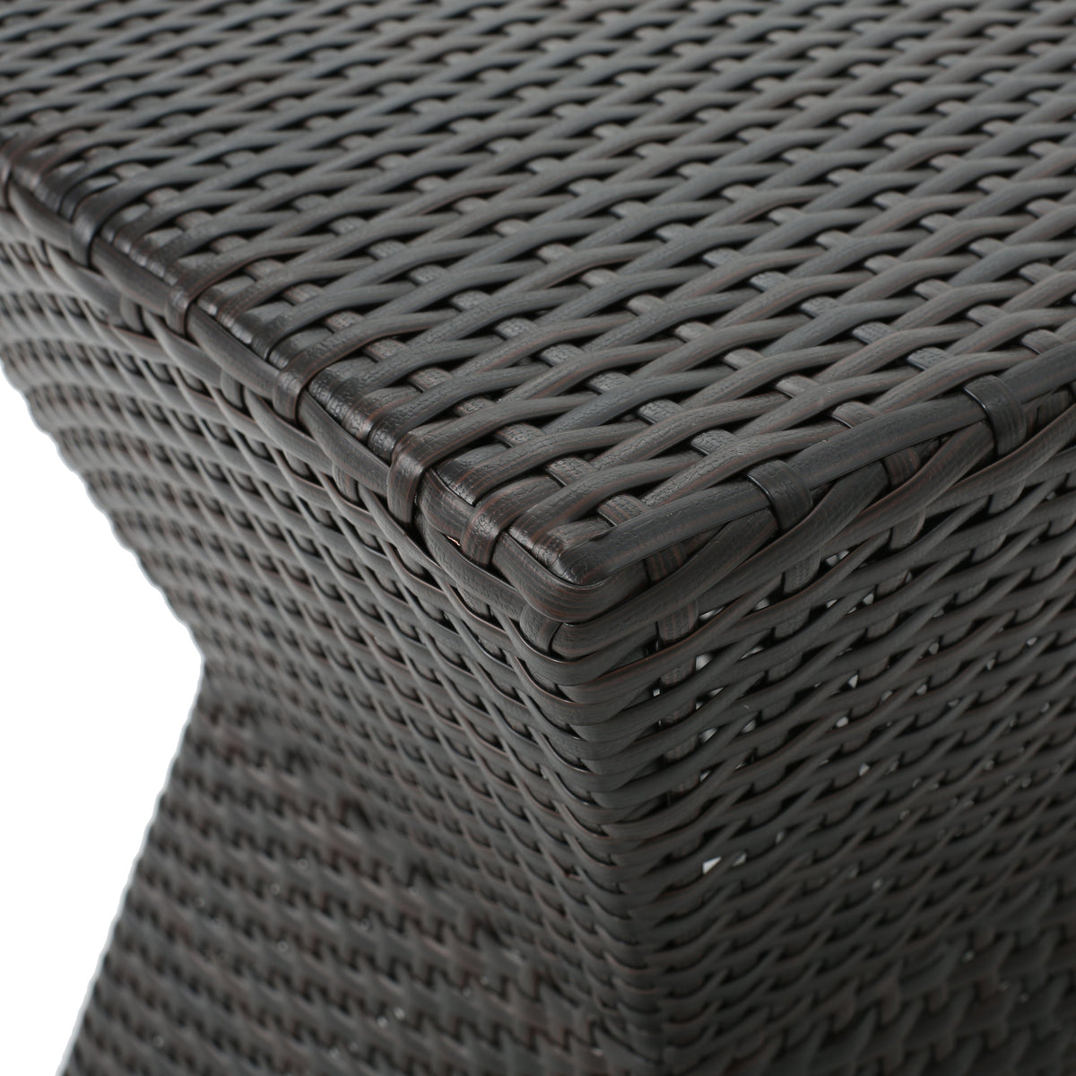 Calhoun 16 Outdoor Wicker End Table with Weather-Resistant Wicker - Brown