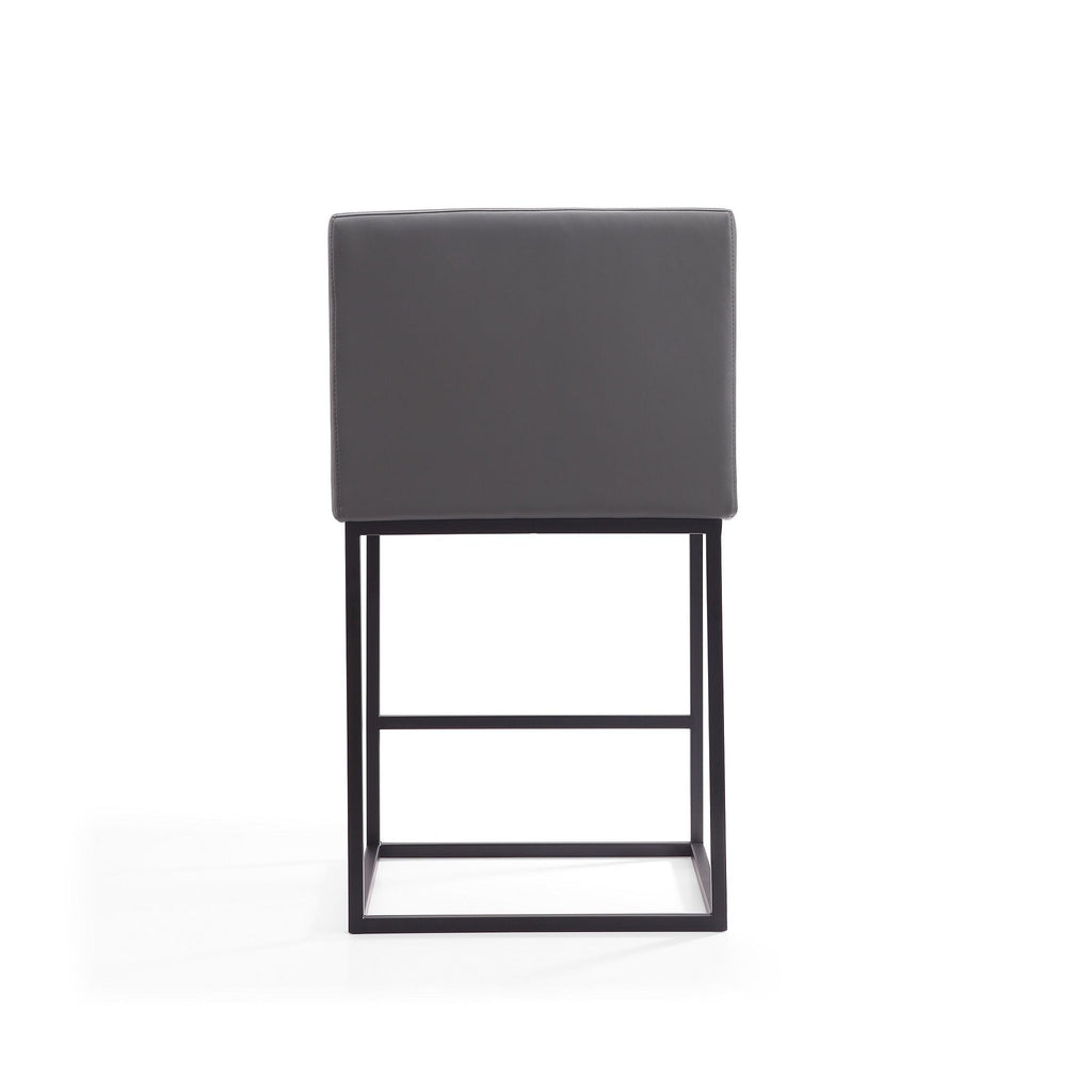Ambassador Counter Stool with Square Frame and Armrests - Dark Gray or Beige