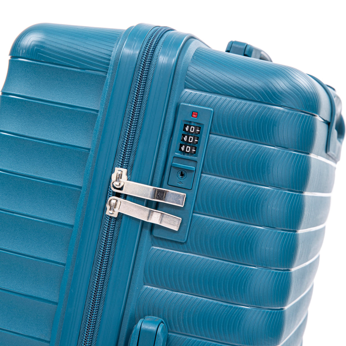 4-Piece Hard Case Luggage Set with Spinner Wheels and Cosmetic Case - Blue
