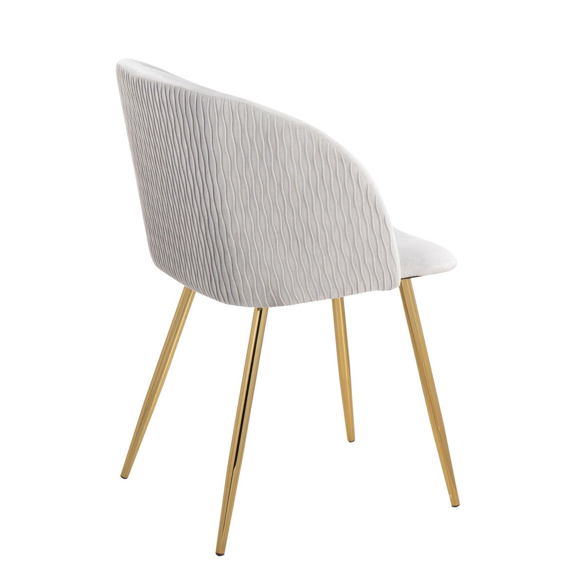 Pleated Waves Contemporary Chair Set of 2 with Metal Legs - Black, Gray, or Pearl Silver