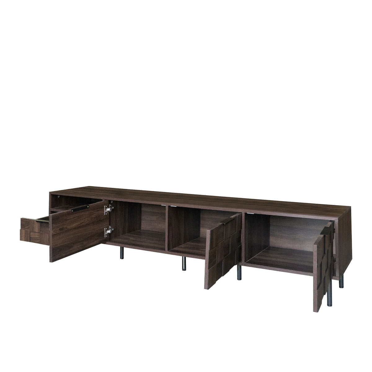 78" TV Stand with Storage Cabinets - Walnut