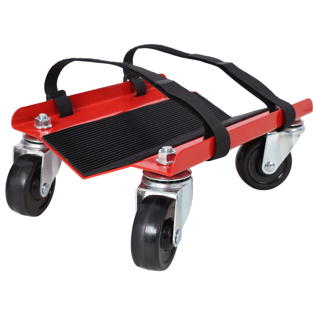 Heavy Duty Snowmobile Dolly V Slide with Swivel Casters - Steel, Red