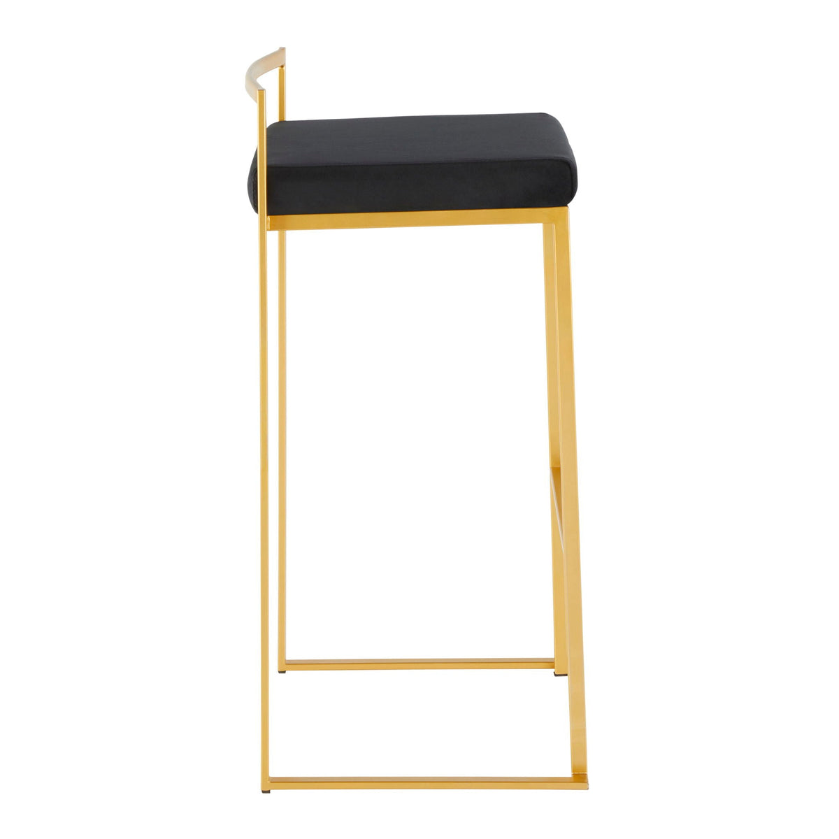Contemporary Stackable Barstool Set with Upholstered Seat - Multiple Colors