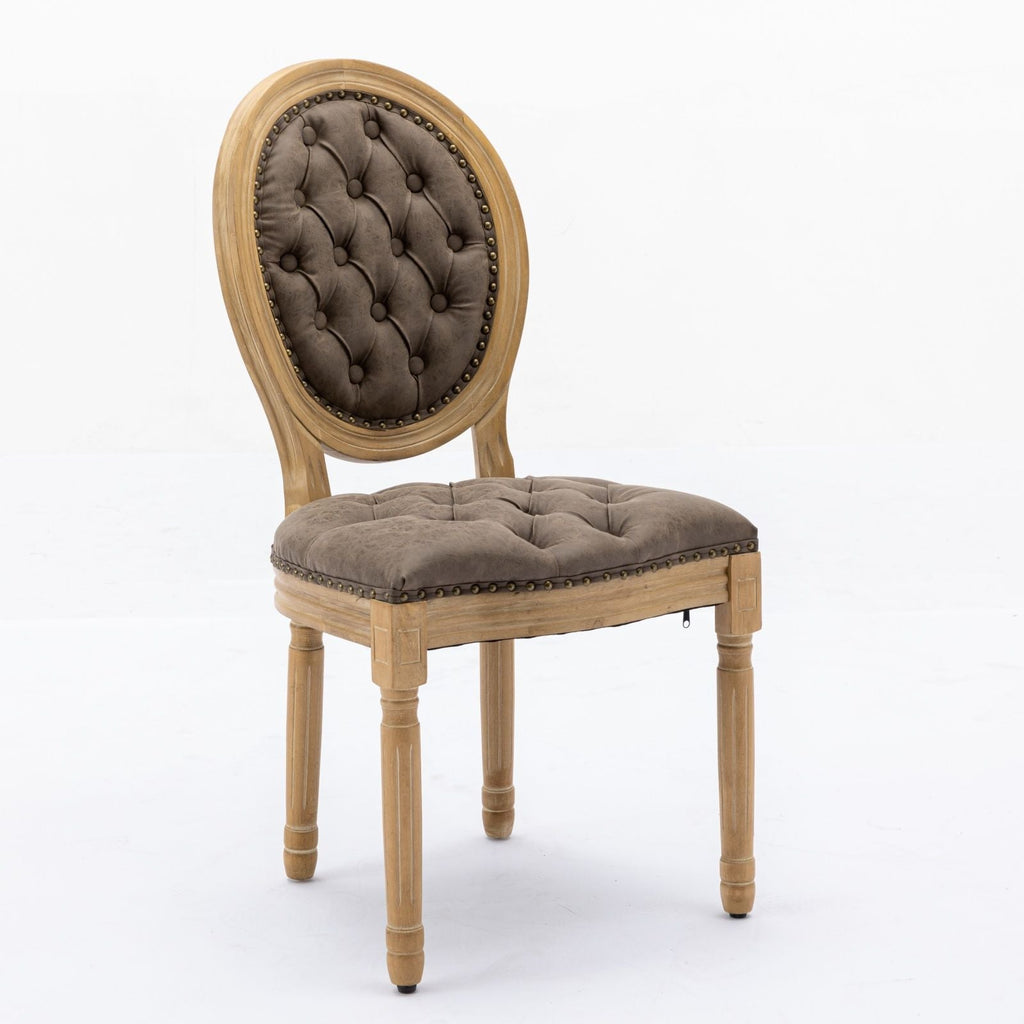 French Style Solid Wood Dining Chair with Nailhead Trim - Multiple Colors
