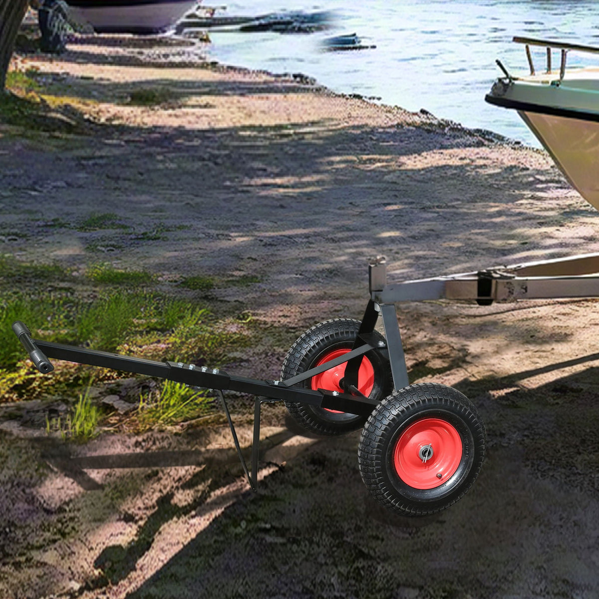 Heavy Duty Trailer Dolly with 2" Ball and 1000 lb Capacity - Black